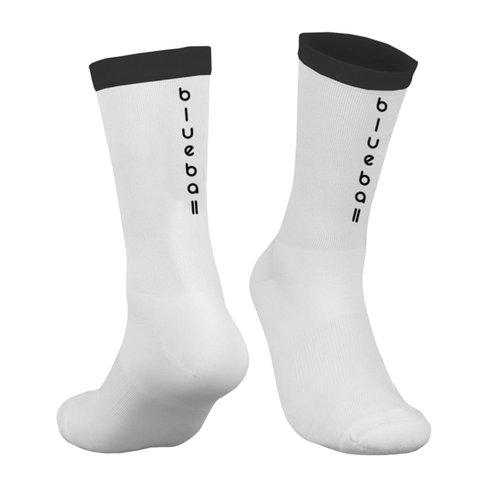 7 CALZE A COMPRESSIONE BLUEBALL IN Bianco con striscia nera