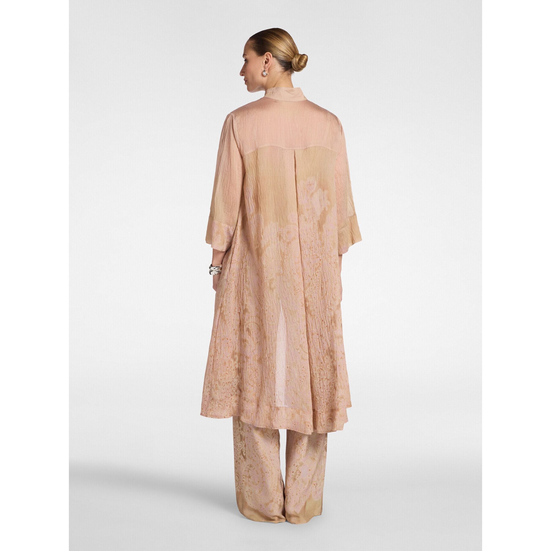 Elena Mirò - Camisa larga en organza estampada - Beige