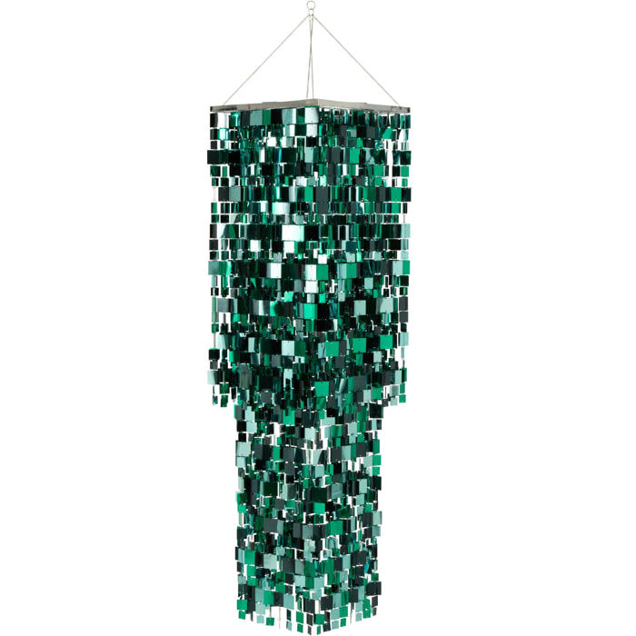 J-Line abat-jour sequin carré - PET - bleu/vert