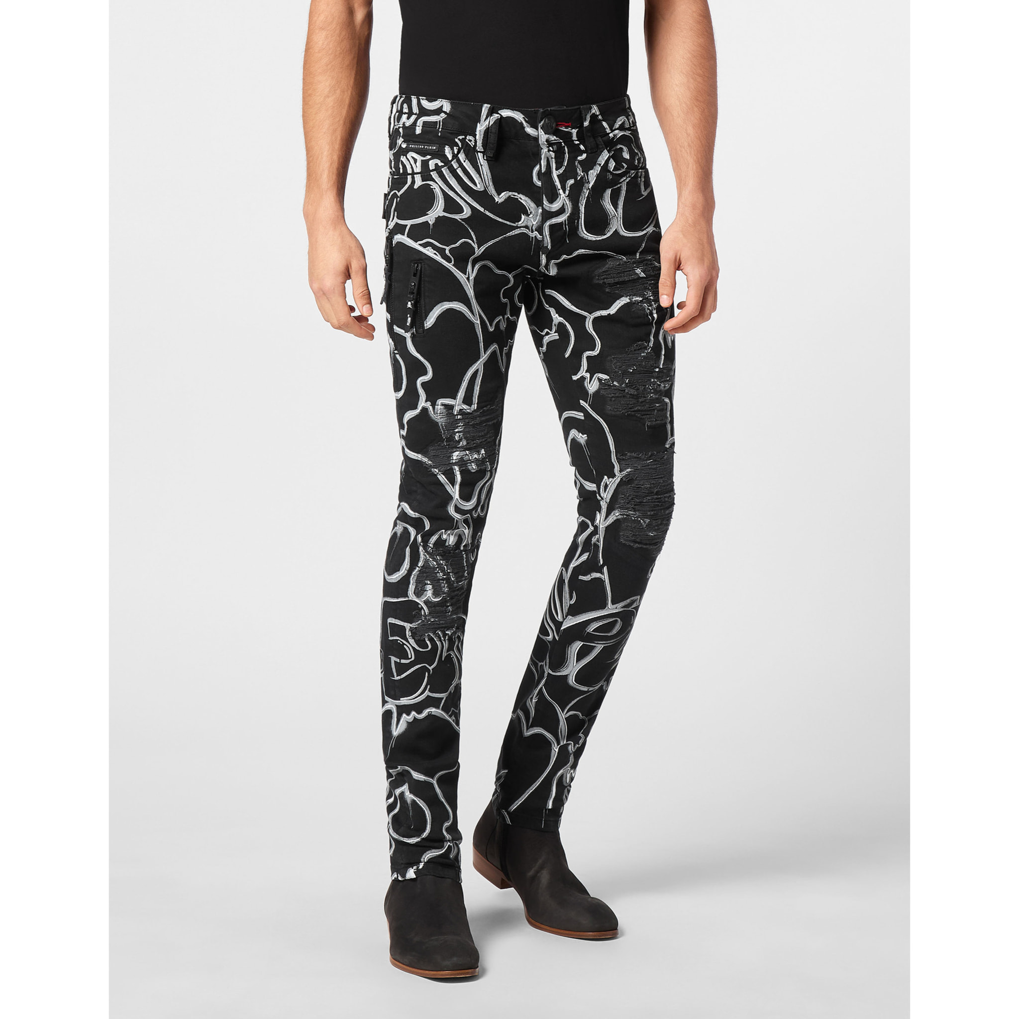 PHILIPP PLEIN Vaqueros de corte recto SKULL&BONES