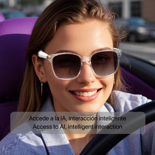 Gafas AI GY-500, traducción de +100 idiomas, asistente inteligente y notas de voz.