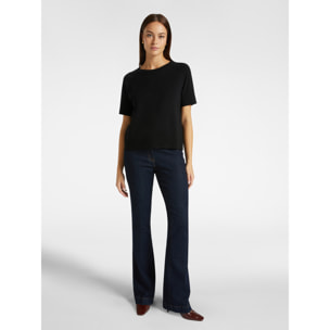 Elena Mirò - Jersey de manga corta en viscosa LENZING™ ECOVERO™ - Negro