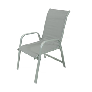 Table extensible et chaises de jardin en aluminium "Lagos" - 200/320 x 105 x 76 cm - 10 chaises - Gris clair