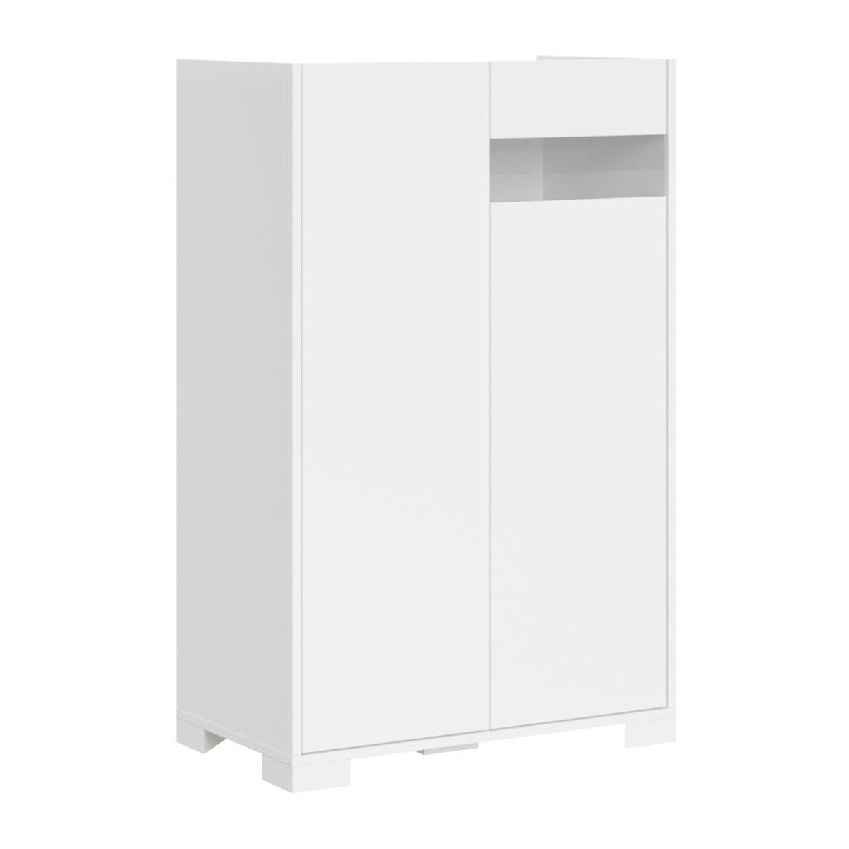 Credenza alta 2 ante 70x35x110 cm Riflesso bianco lucido