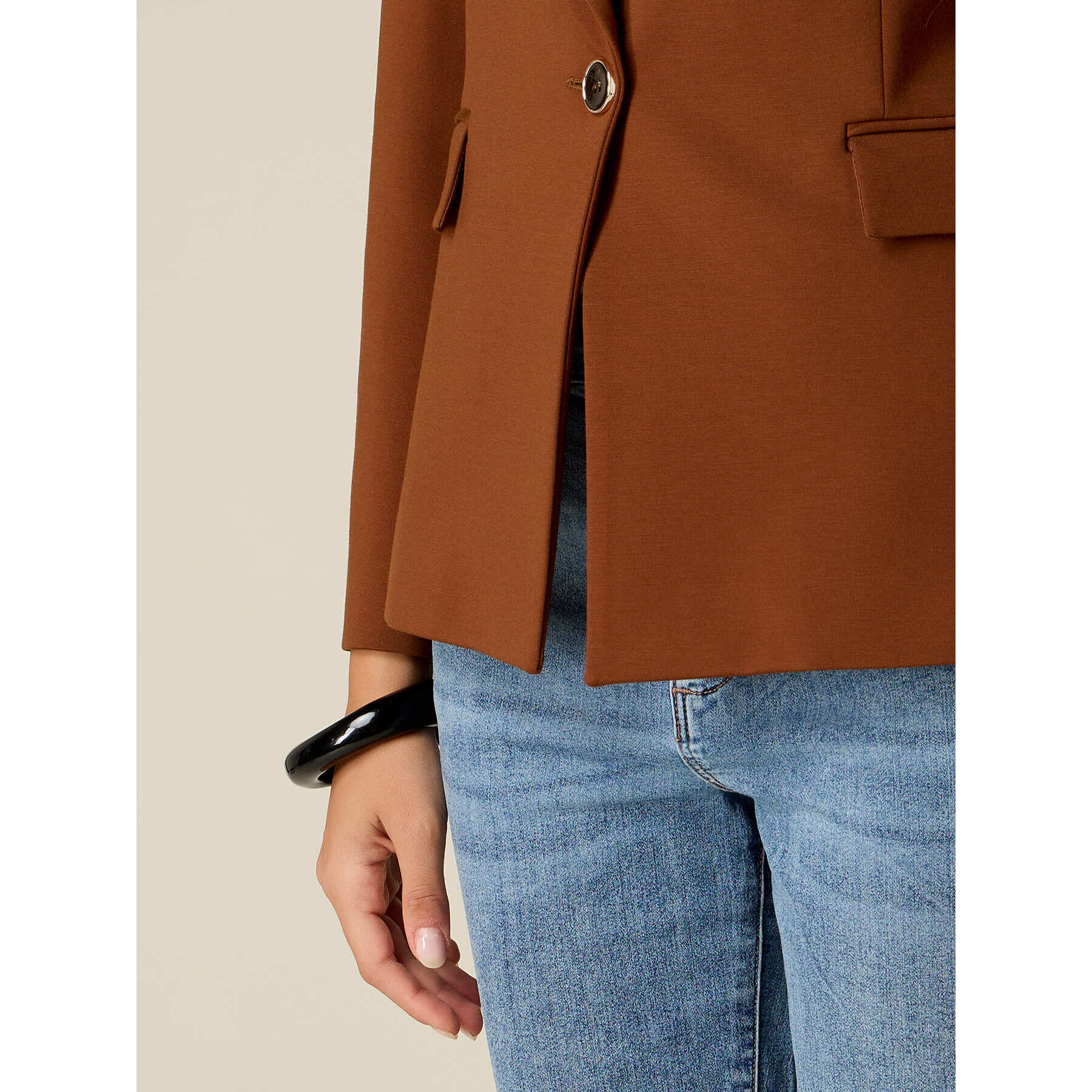 Oltre - Blazer in punto milano - Marrone