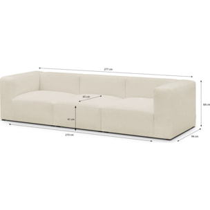 Canapé modulable 4 places en tissu bouclette - MODULO