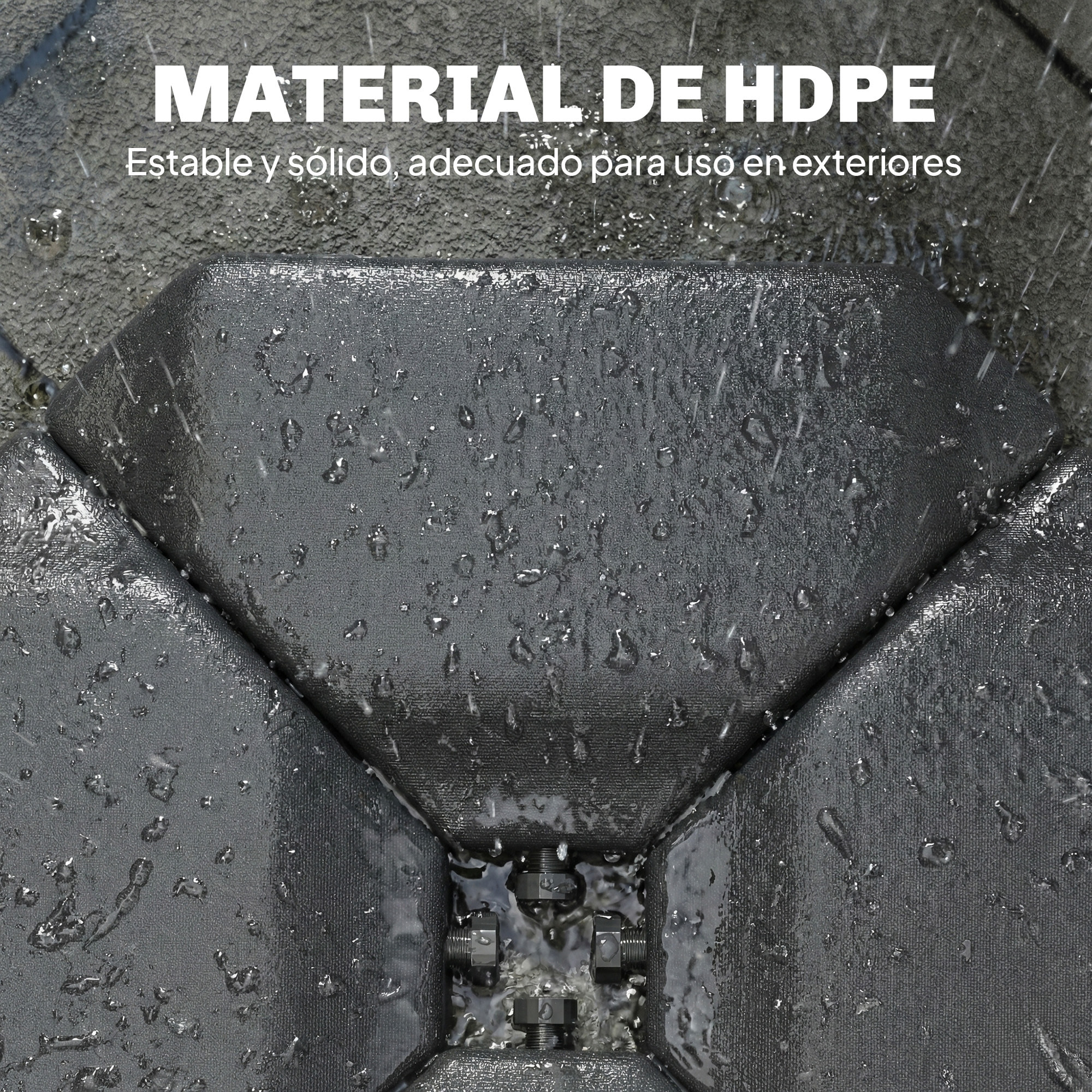 Base para Sombrilla de 4 Piezas, para Cantilever y de Doble Cara, Soporte para Parasol de HDPE Rellenable con Agua 77 kg o Arena 100 kg, para Jardín, Patio, Terraza, Negro