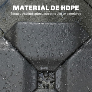 Base para Sombrilla de 4 Piezas, para Cantilever y de Doble Cara, Soporte para Parasol de HDPE Rellenable con Agua 77 kg o Arena 100 kg, para Jardín, Patio, Terraza, Negro