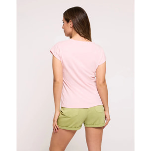 Camiseta Estamapada Manga Corta Rosa - Snake
