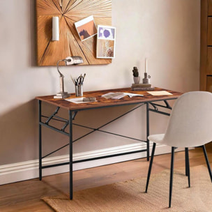 Scrivania industrial pieghevole 120x60x75 cm con top in legno - Tyler