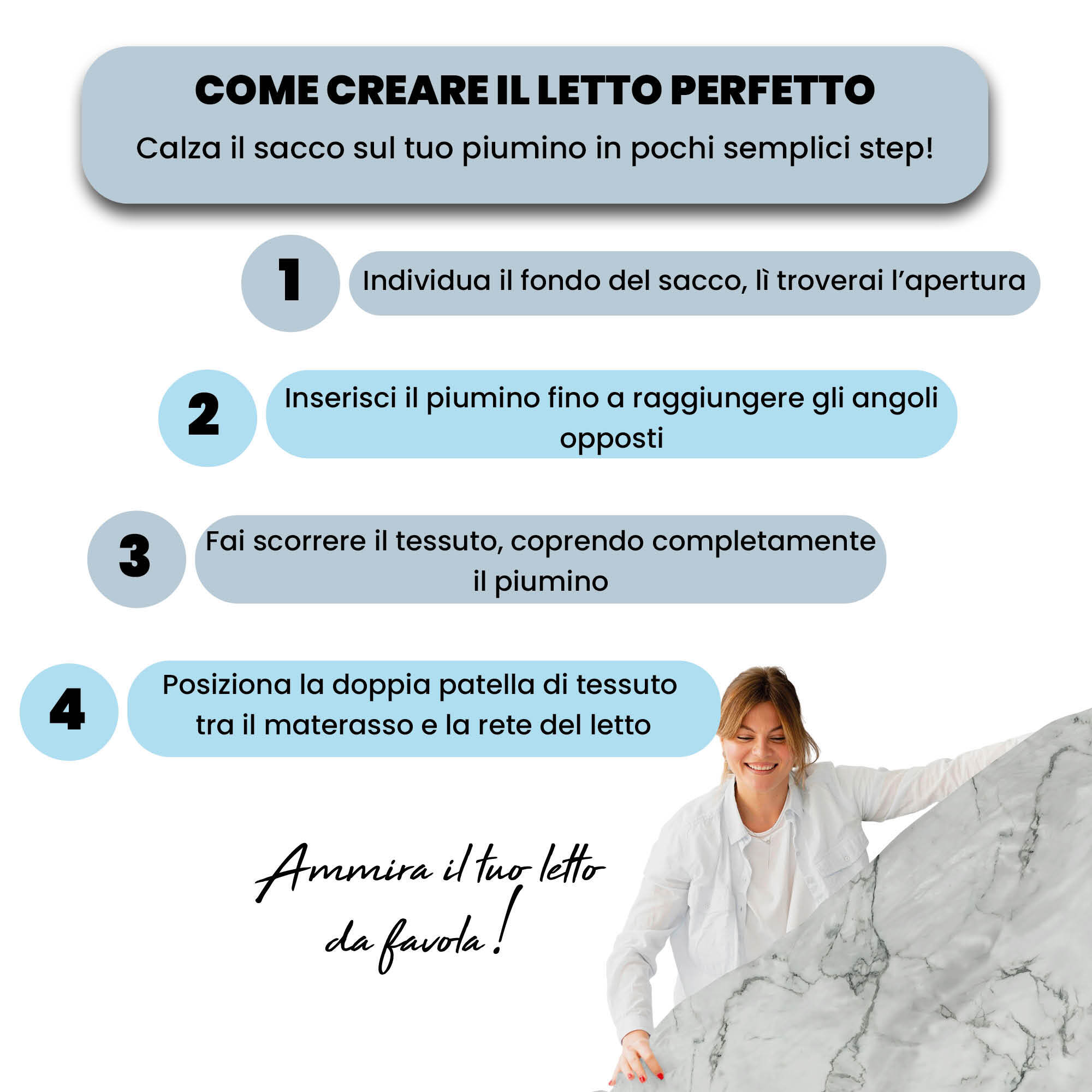 COPRIPIUMINO FASHION, 100% Microfibra, No Stiro - MARBLE
