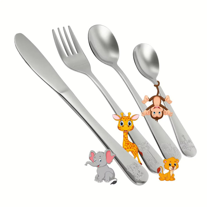 Set de 4 couverts pour enfants Nirosta Safari