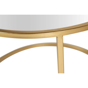 Set 2 Mesas Nido Metal Espejo 60x60x41 50x50x38 Cm