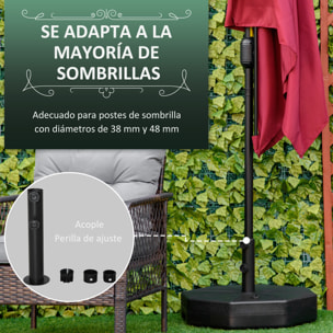 Base de Sombrilla Rellenable de Agua 28 kg Arena 40 kg Jardín Terraza Ø60x36 cm