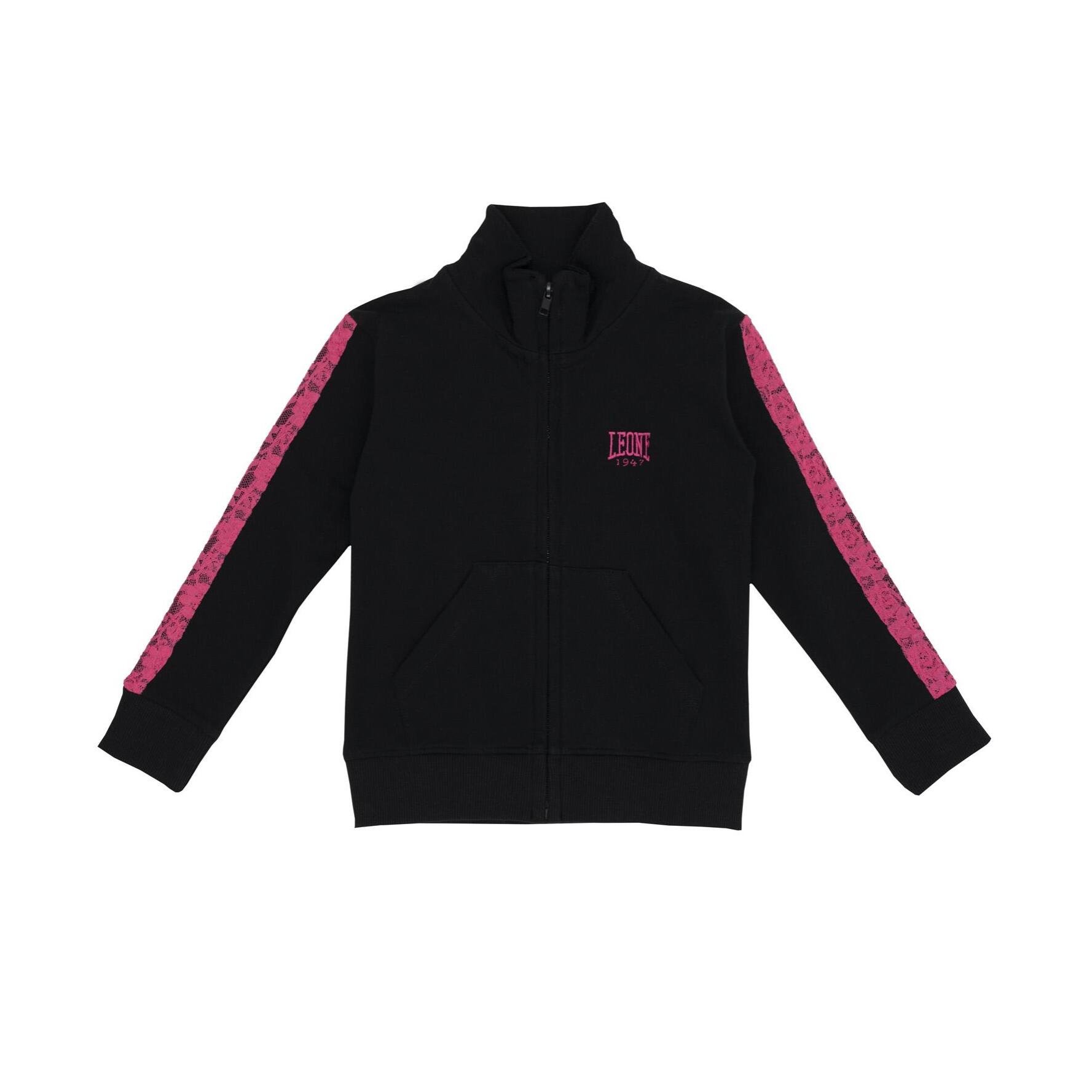 Felpa Leone bambina con zip intera Pink Girl