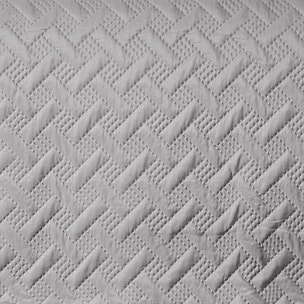 Couverture molletonné surpiquage graphique - Gris clair