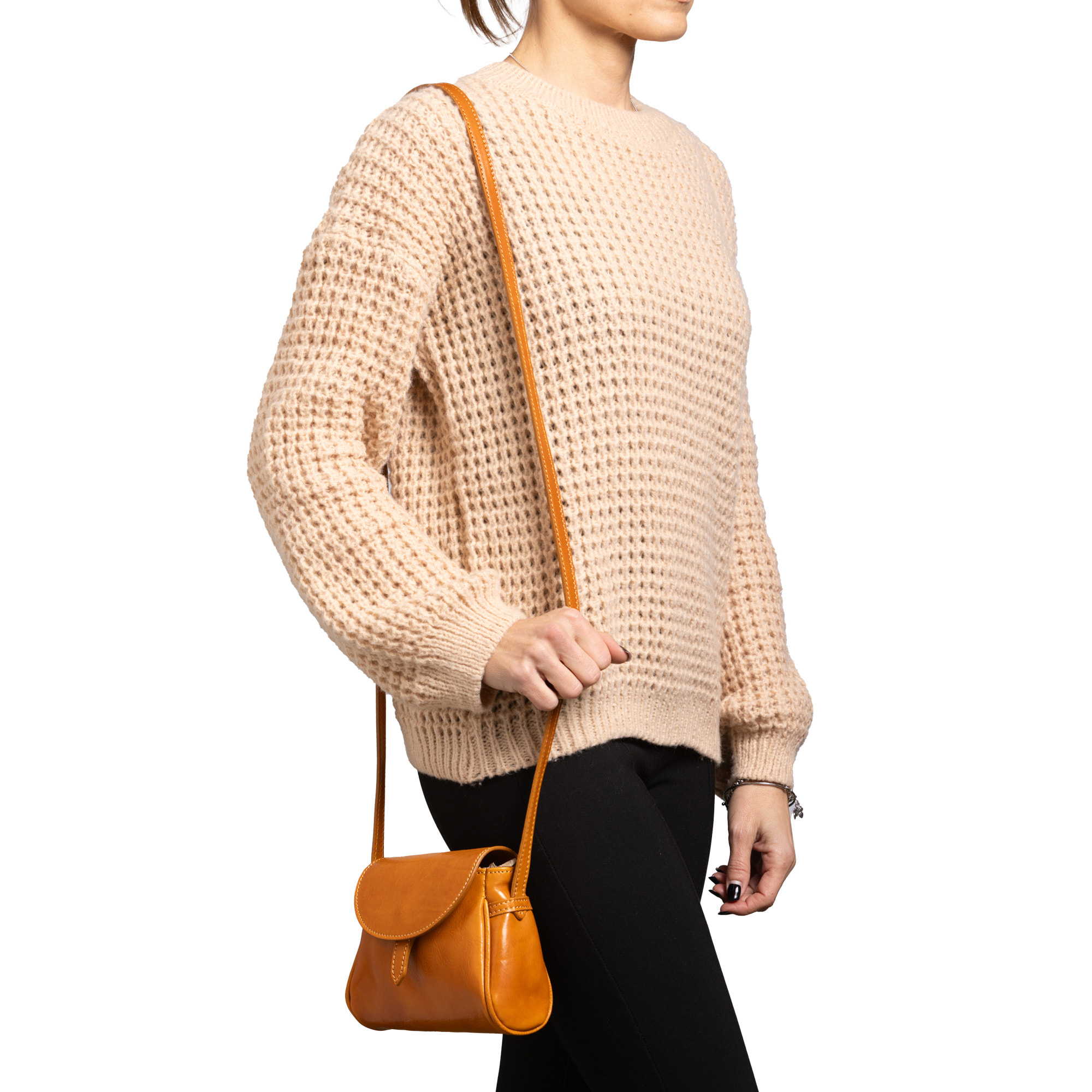 Borsa a tracolla  da donna In Vera pelle Made in Italy 14x18x7 cm