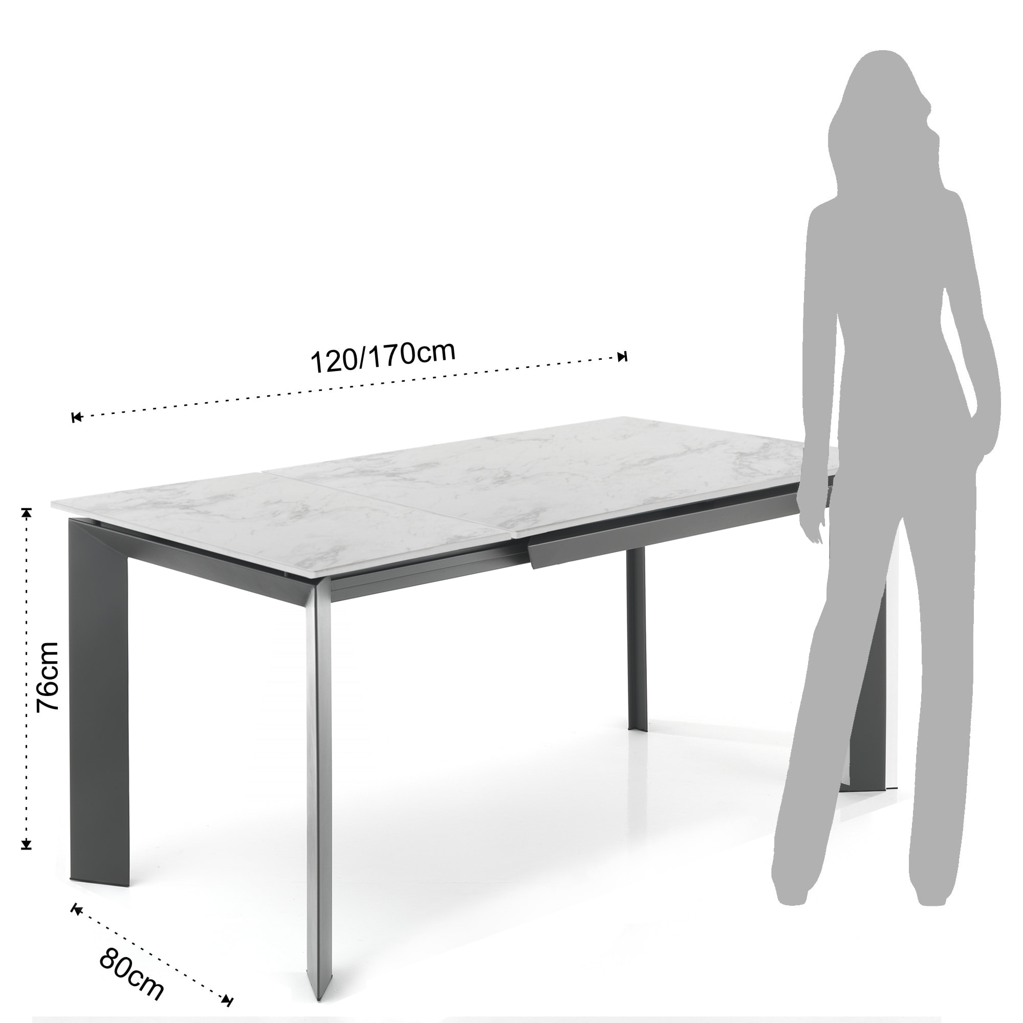 Tomasucci Table extensible BLADE G Blanc