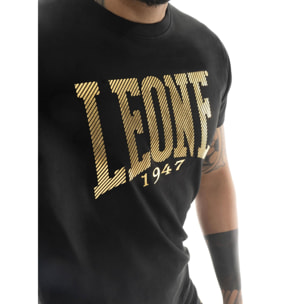 T-shirt da uomo a manica corta in cotone elasticizzato Leone Stripe Gold