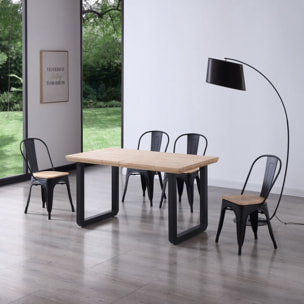 Mesa de comedor Roma extensible Negro - Roble