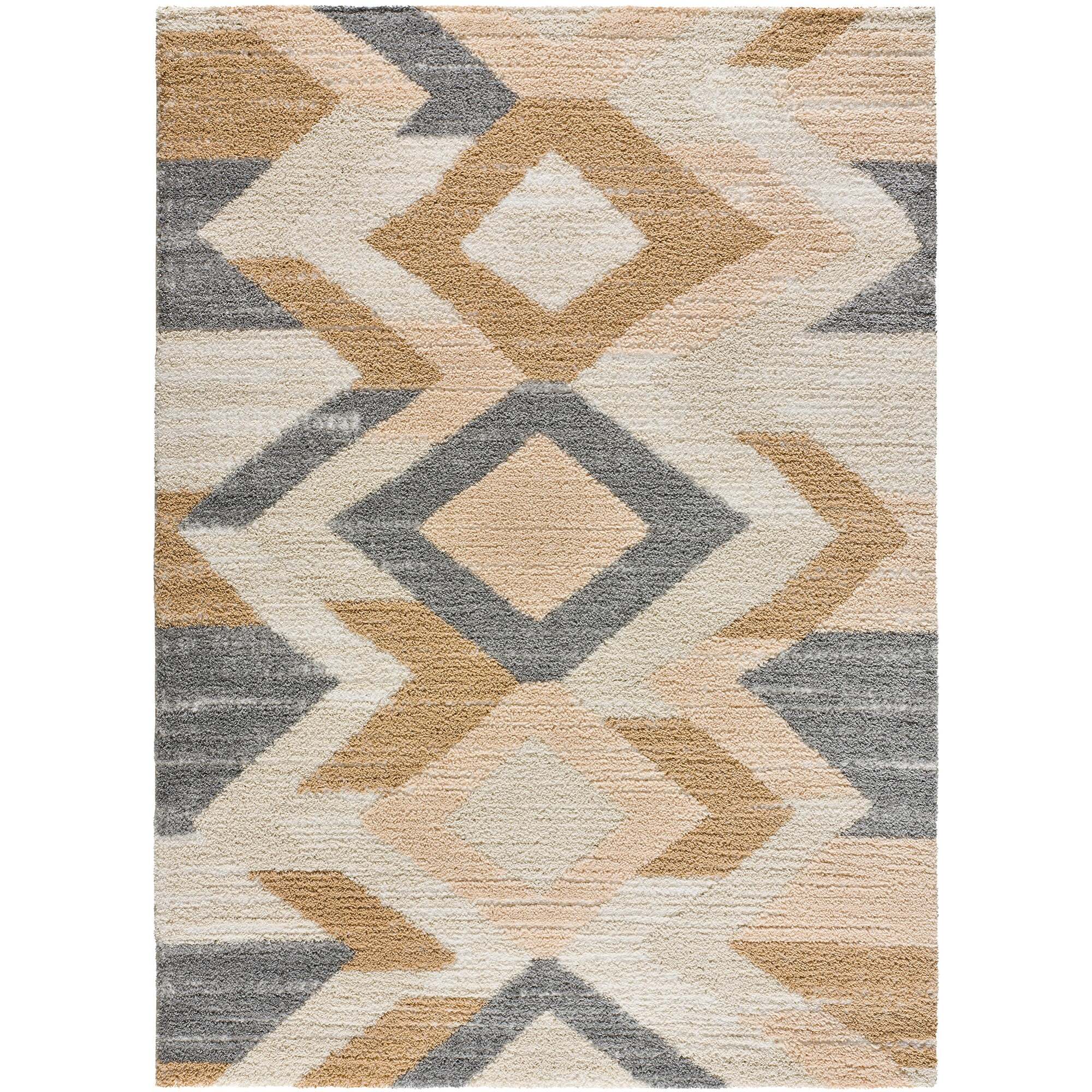 ENYA Alfombra Ã©tnica con relieve tipo shaggy multicolor, varias medidas disponibles.