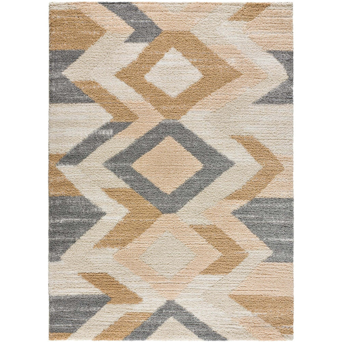 ENYA Alfombra Ã©tnica con relieve tipo shaggy multicolor, varias medidas disponibles.