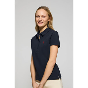 Polo Pereira blu marino a cinque bottoni con ricamo Rigby Go