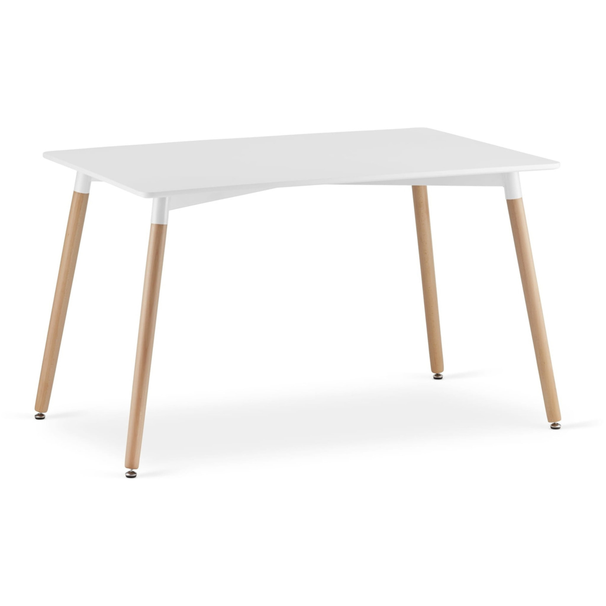 Tavolo da pranzo ADRIA scandinavo bianco e faggio 120x80 cm