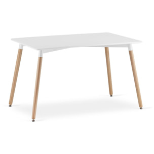 Tavolo da pranzo ADRIA scandinavo bianco e faggio 120x80 cm
