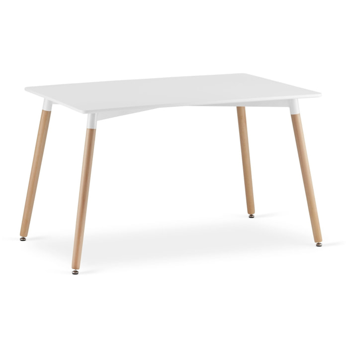 Tavolo da pranzo ADRIA scandinavo bianco e faggio 120x80 cm