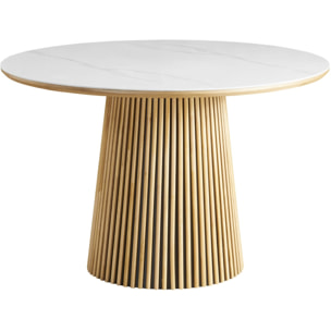 Table à manger ronde en céramique bicolore 6 places - ADA