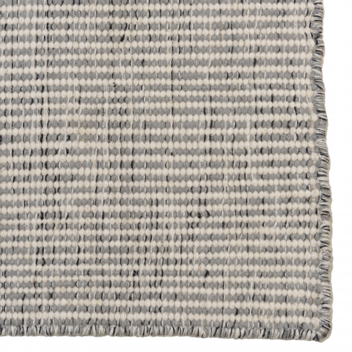 QUENTIN - Tapis rect 200x290cm en laine tissée couleur blanc/gris chiné