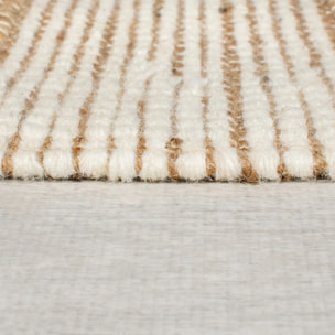 Tapis de couloir jute et laine MEDINA BLOCKS Violet