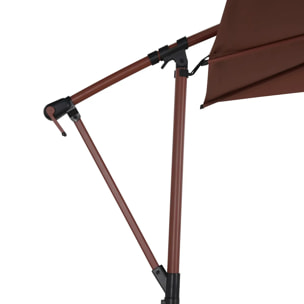 Parasol déporté carré Manoa 2,5x2,5m acajou
