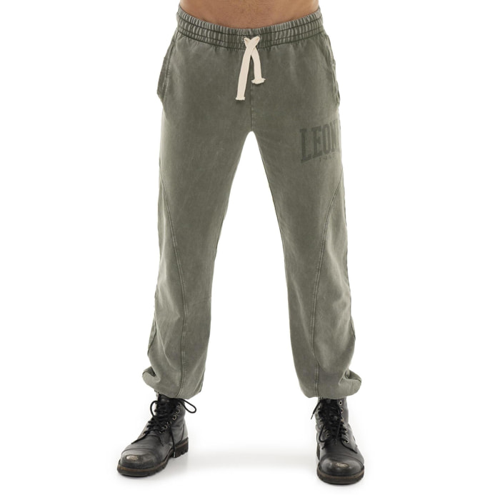 Pantalone da uomo non garzato in tessuto lavato Leone Old Wash