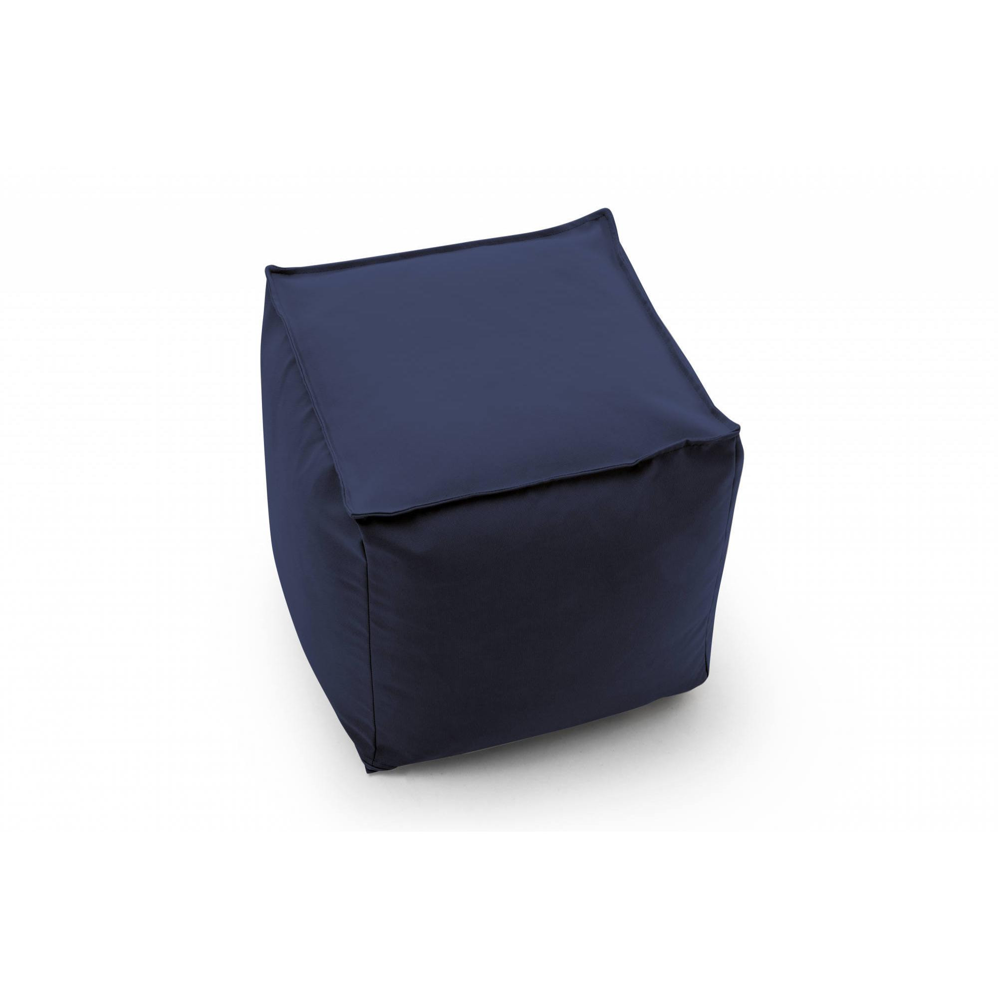 Pouf Annalaura, Pouf multifunzione, 100% Made in Italy, Poltroncina relax in tessuto imbottito, Cm 45x45h45, Blu