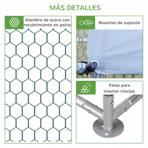 Gallinero Exterior Grande 380x280x195 cm Jaula para 10-12 Gallinas de Acero Galvanizado con 2 Pisos Cubierta de Tejado Puerta Corral para Pollos Conejos Patos Plata