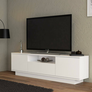 Mobile porta TV Dnicolin, Credenza da soggiorno, Armadio basso per TV, Base parete attrezzata, 160x30h45 cm, Bianco