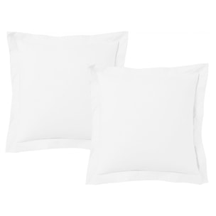 Lot de 2 taies d'oreiller satin de coton blanc