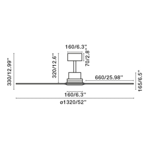 LANTAU DC Ø1320mm MARRON 3 PALAS PINO IOT