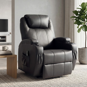 Fauteuil releveur électrique inclinable repose-pied relevable télécommande noir