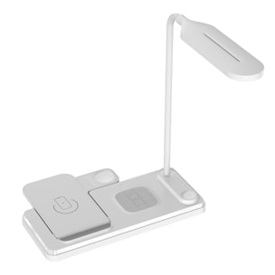 Caricabatterie wireless 4 in 1: caricabatterie wireless Qi, caricabatterie wireless per auricolari, caricabatterie Apple Watch e lampada a led.