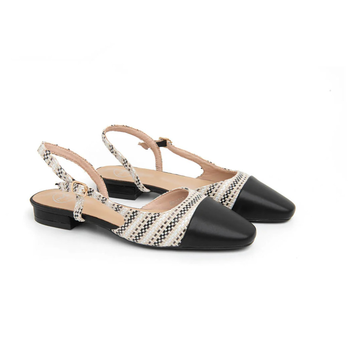 Slingback bassa bicolore - NERO