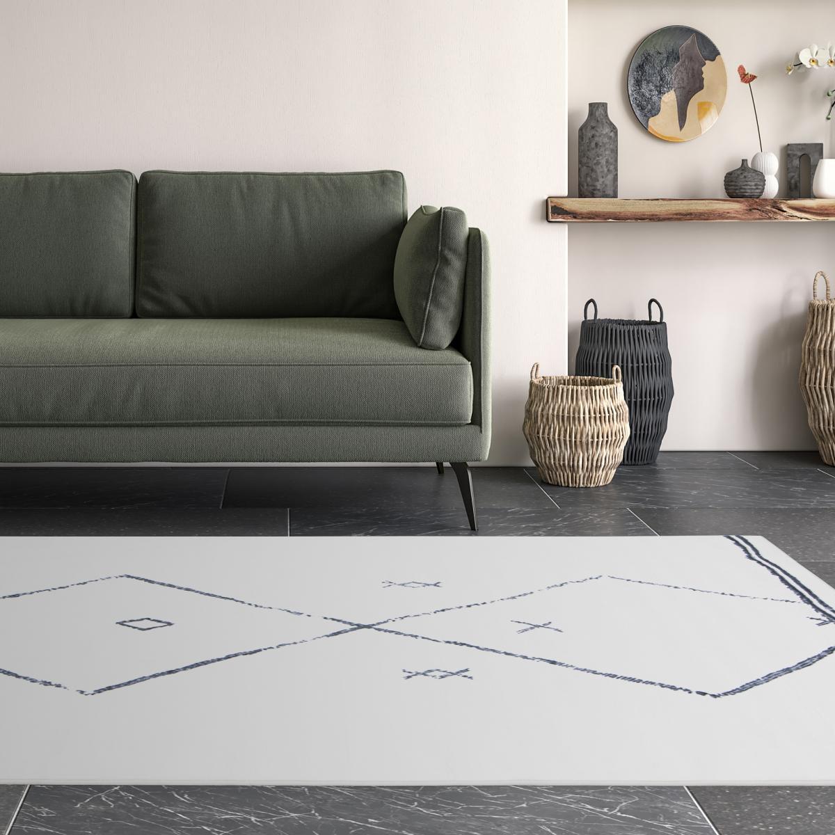 Tapis salon et chambre tissé motif berbère LOKA