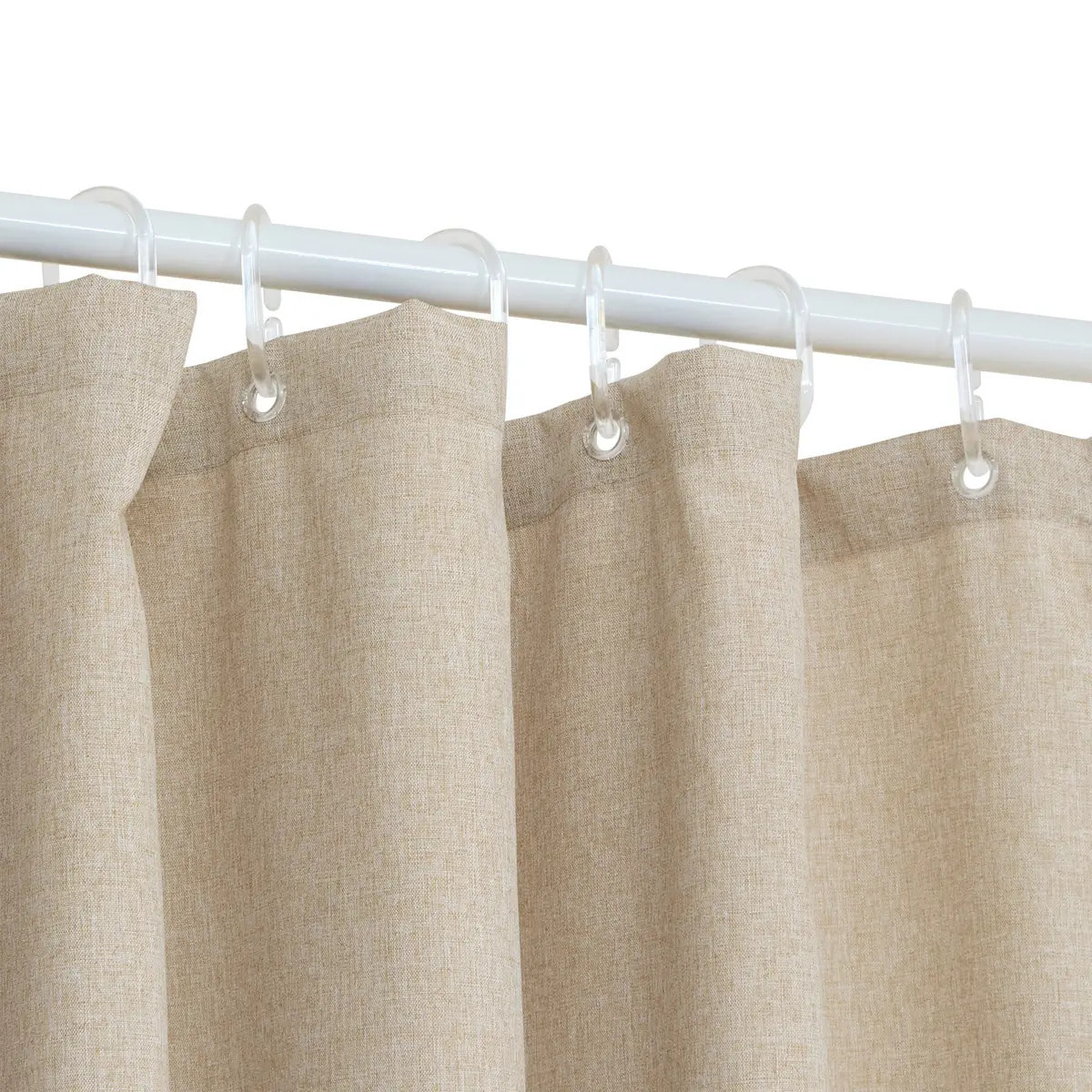 Rideau de douche L180cm beige effet lin