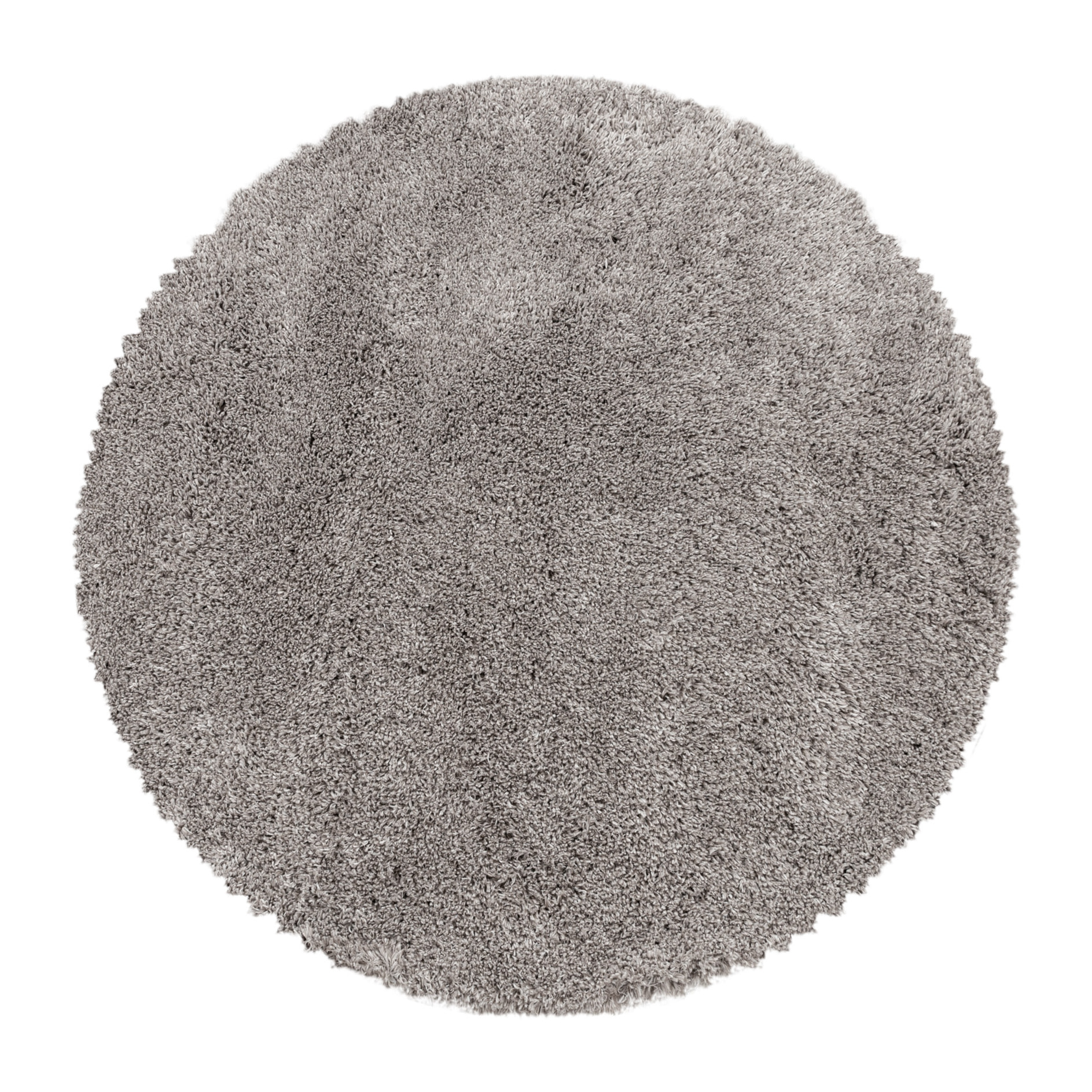 FLUFFY - Tapis rond shaggy uni à poils longs Beige