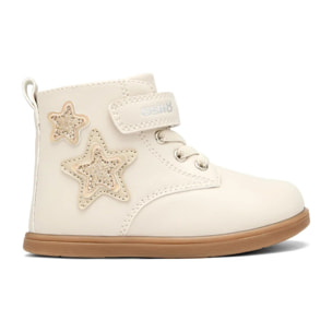 Botas de Niña con Estrellas de Glitter en Beige