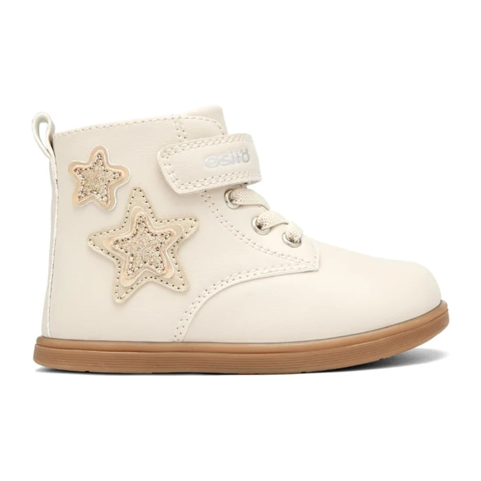 Botas de Niña con Estrellas de Glitter en Beige
