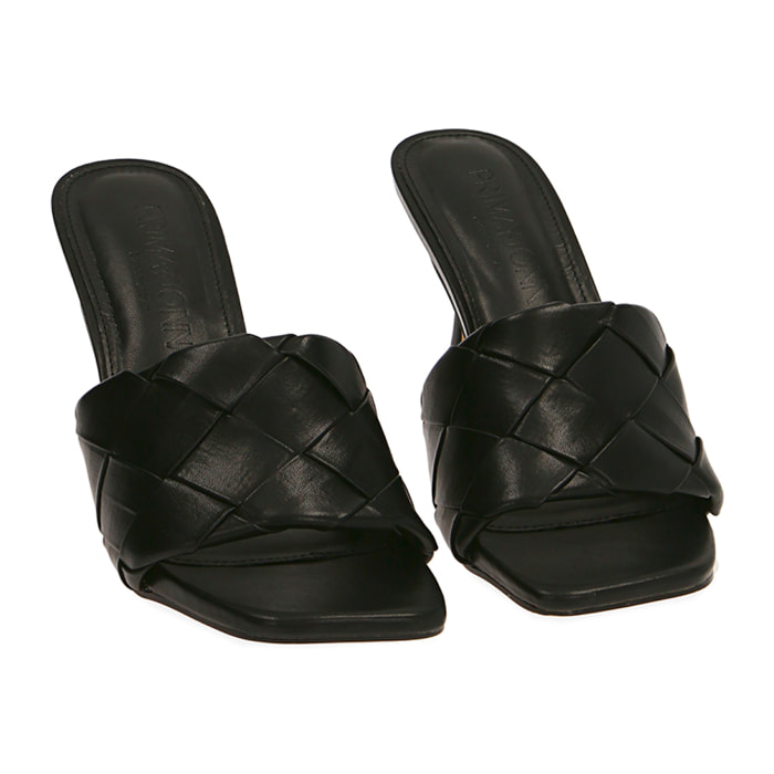 Mules nere, tacco 8 cm