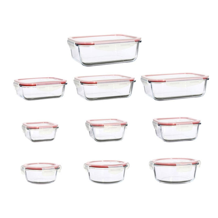 Lot de 10 boîtes hermétiques en verre CLEMENTINE